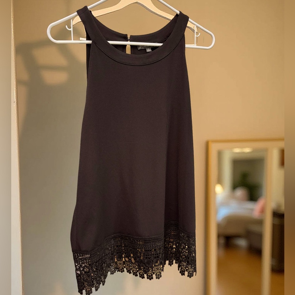 Adrianna Papell Lace Trim Sleeveless Tank XL